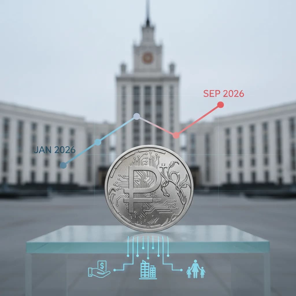 Russian ruble symbol with digital circuit background