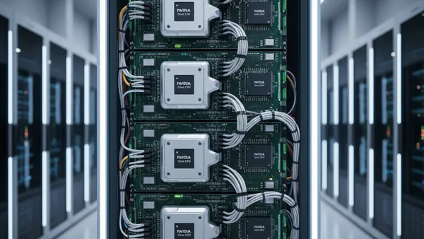 Meta data center racks powered by Nvidia GPUs and Grace CPUs for AI training